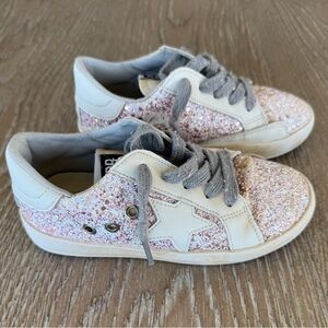 Kids Glitter Sneakers - Pink and White
